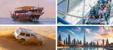 Dubai City Tour sightseeing, adventurous Desert Safari, thrilling Storm Coaster, tranquil Musandam l