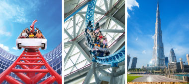 Race into excitement at Ferrari World, feel the thrill on the Storm Coaster, and explore Dubai's hig